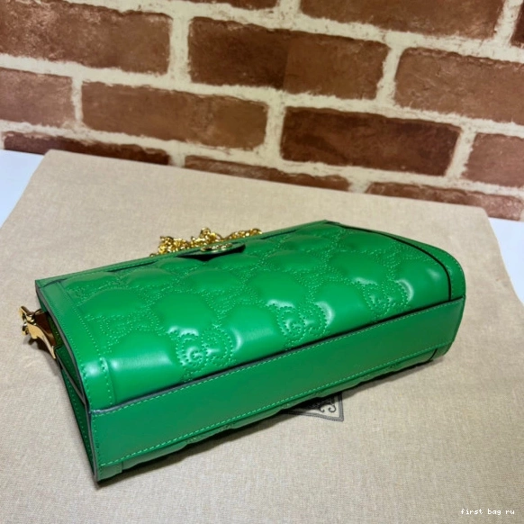 First bag ru bag matelassé shoulder GG GUCCI leather 0817